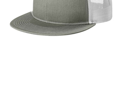 Port Authority Snapback Flat Bill Trucker Cap C407 Heather Grey White OSFA