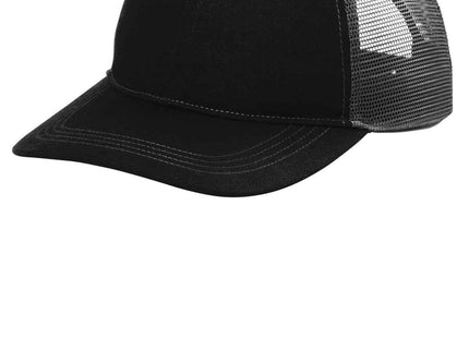 Port Authority Unstructured Snapback Trucker Cap C409 Black Grey Steel OSFA