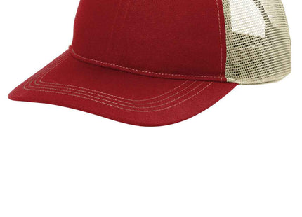 Port Authority Unstructured Snapback Trucker Cap C409 Flame Red Tan OSFA