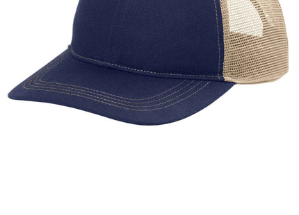 Port Authority Unstructured Snapback Trucker Cap C409 True Navy Tan OSFA