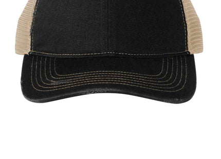 Port Authority Distressed Mesh Back Cap C600 Black Khaki OSFA