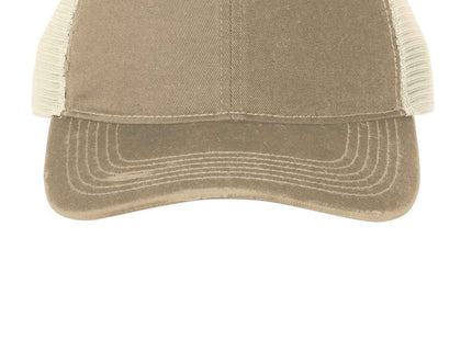 Port Authority Distressed Mesh Back Cap C600 Khaki Stone OSFA