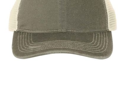 Port Authority Distressed Mesh Back Cap C600 Light Olive Stone OSFA