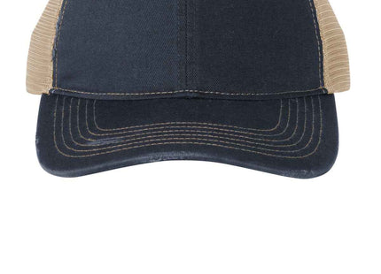 Port Authority Distressed Mesh Back Cap C600 River Blue Navy Khaki OSFA