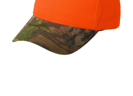 Port Authority Enhanced Visibility Cap with Camo Brim C804 Orange Blaze Mossy Oak New Break-Up OSFA