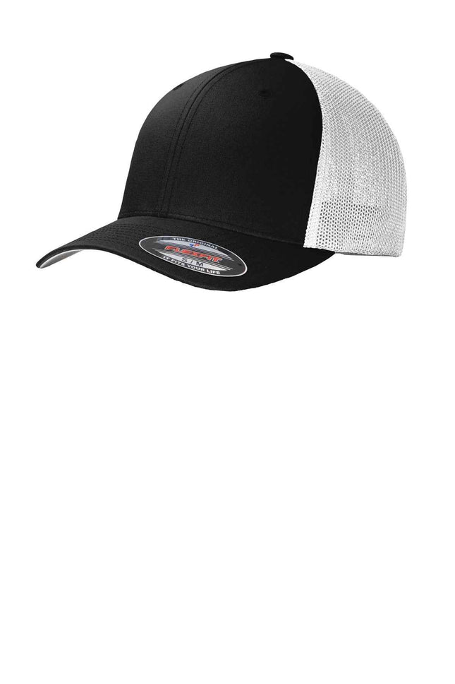 Port Authority Flexfit Mesh Back Cap C812 Black White
