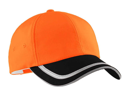 Port Authority Enhanced Visibility Cap C836 Safety Orange Black OSFA