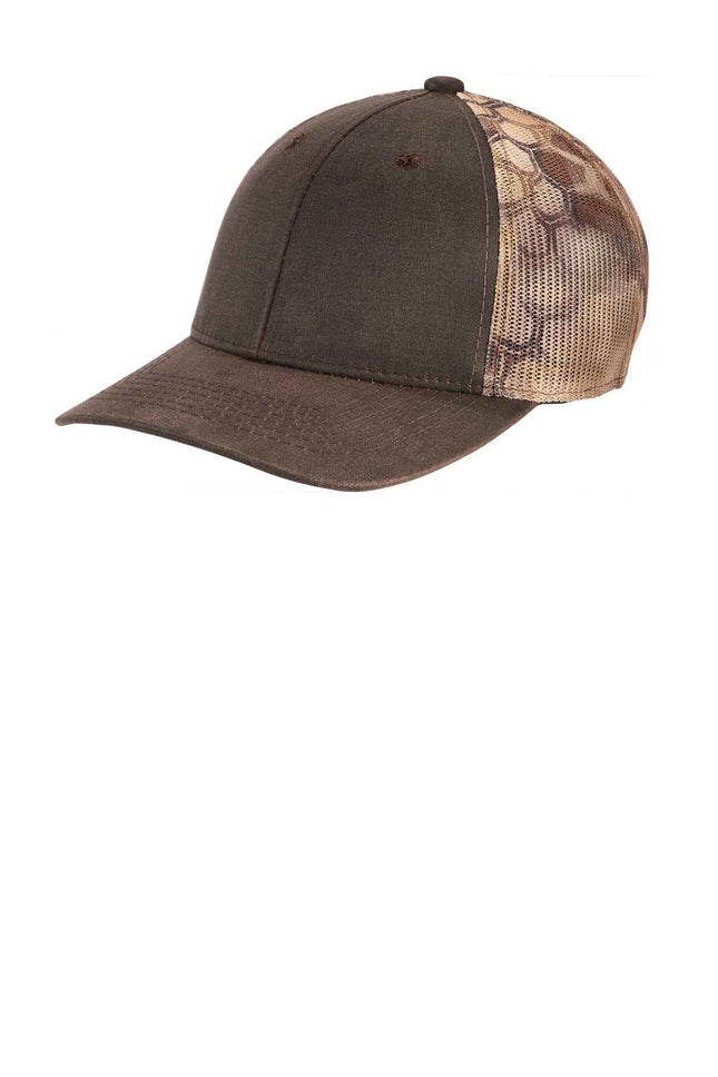 Port Authority Pigment Print Camouflage Mesh Back Cap C891 Kryptek Highlander Brown OSFA