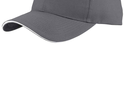 Port Authority Unstructured Sandwich Bill Cap C919 Charcoal White OSFA