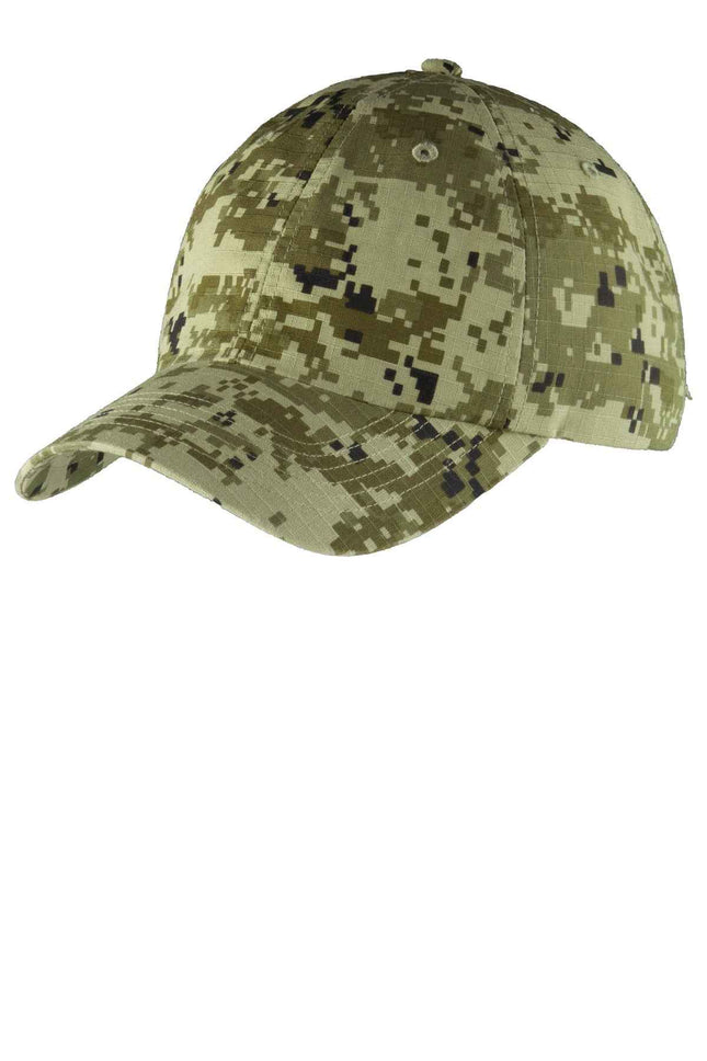 Port Authority Digital Ripstop Camouflage Cap C925 Green Camo OSFA