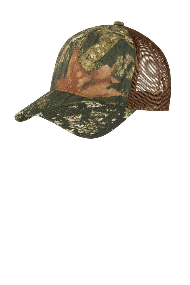 Port Authority Structured Camouflage Mesh Back Cap C930 Mossy Oak New Break-Up Brown OSFA
