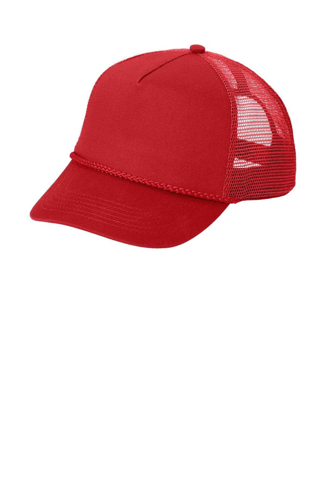Port Authority 5Panel Snapback Cap C932 Red OSFA