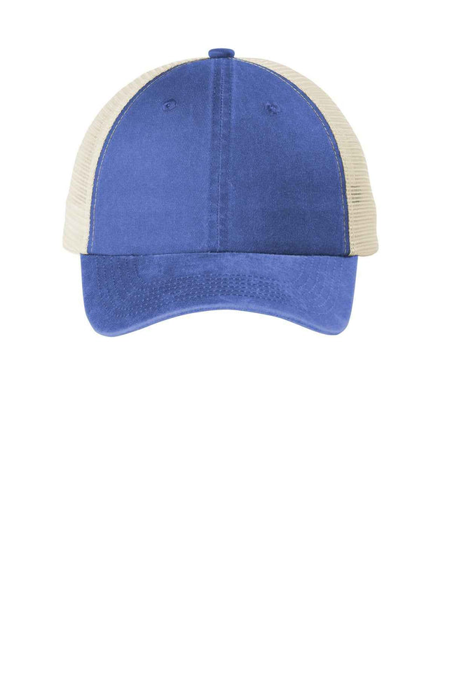 Port Authority Beach Wash Mesh Back Cap C943 Blue Moon Stone OSFA
