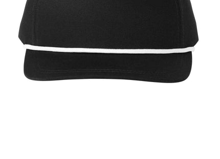 Port Authority Snapback FivePanel Rope Cap C962 Black White OSFA