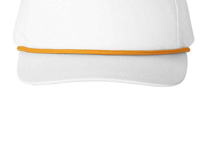 Port Authority Snapback FivePanel Rope Cap C962 White Athletic Gold OSFA