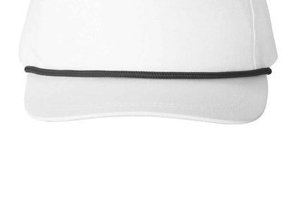 Port Authority Snapback FivePanel Rope Cap C962 White Black OSFA