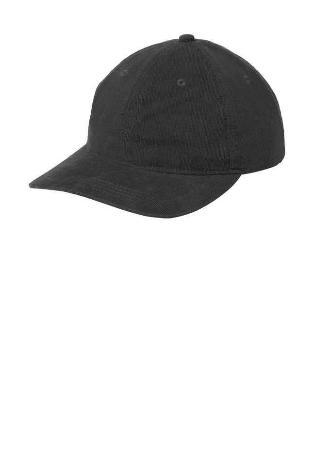 Port Authority Light Corduroy Dad Cap C973 Deep Black OSFA