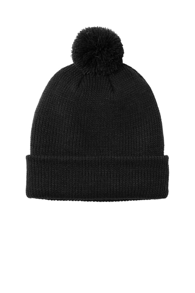 Port Authority Cozy Pom Beanie C978 Deep Black OSFA