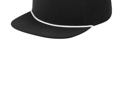 Port Authority 5Panel Poly Rope Cap C981 Black White OSFA