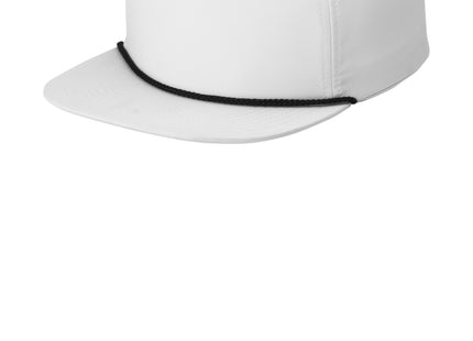 Port Authority 5Panel Poly Rope Cap C981 White Black OSFA