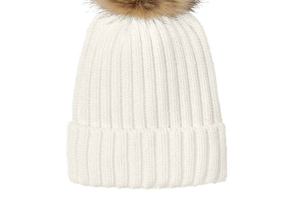 Port Authority Faux Fur Pom Beanie C990 Marshmallow OSFA