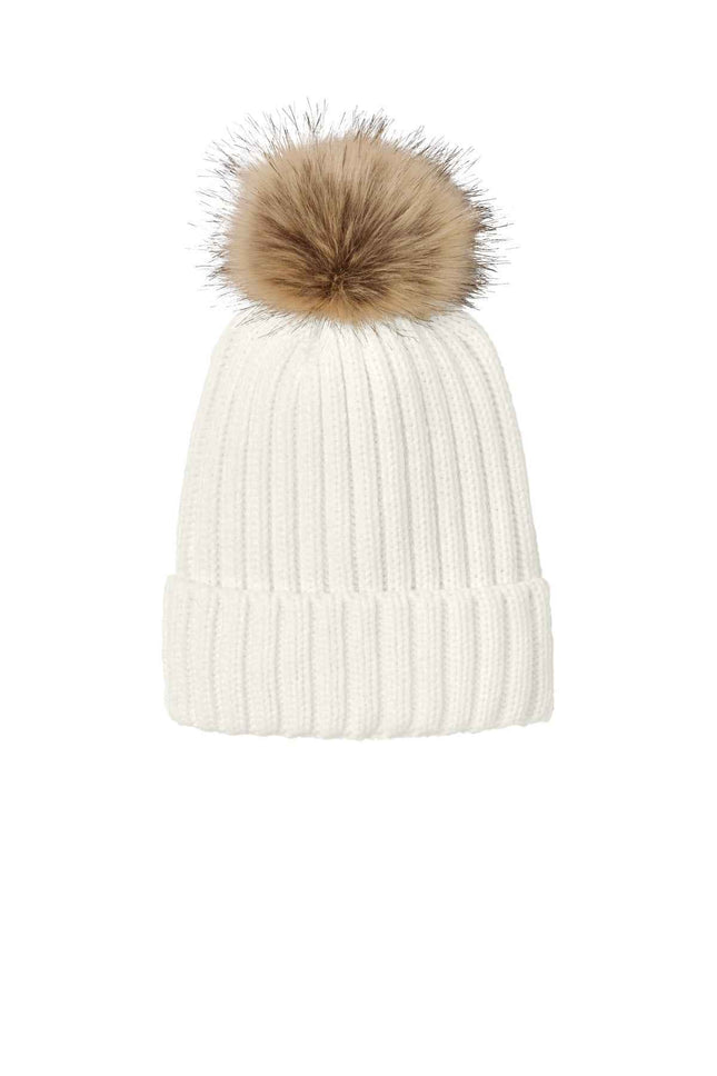 Port Authority Faux Fur Pom Beanie C990 Marshmallow OSFA