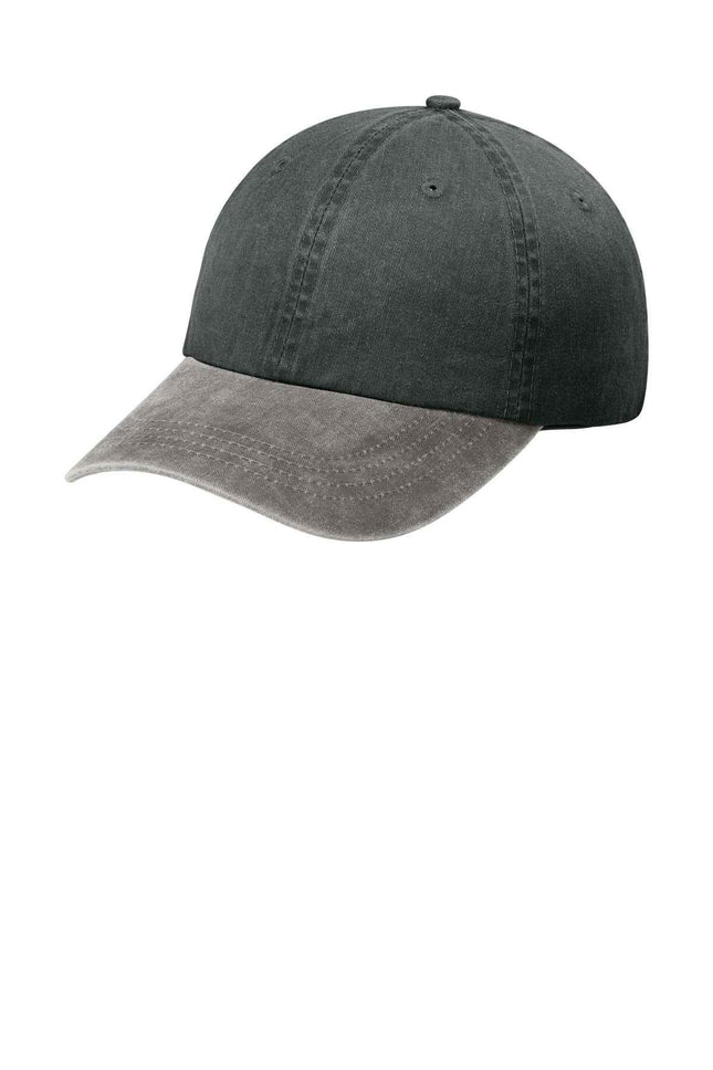 Port Authority TwoTone PigmentDyed Cap CP83 Black Pebble OSFA
