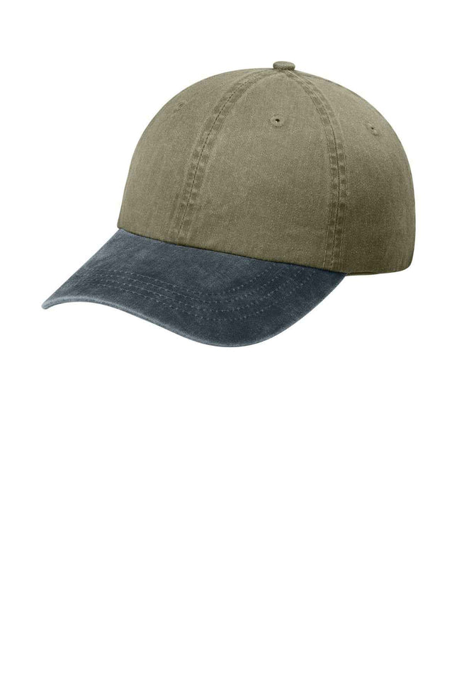 Port Authority TwoTone PigmentDyed Cap CP83 Khaki Graphite OSFA