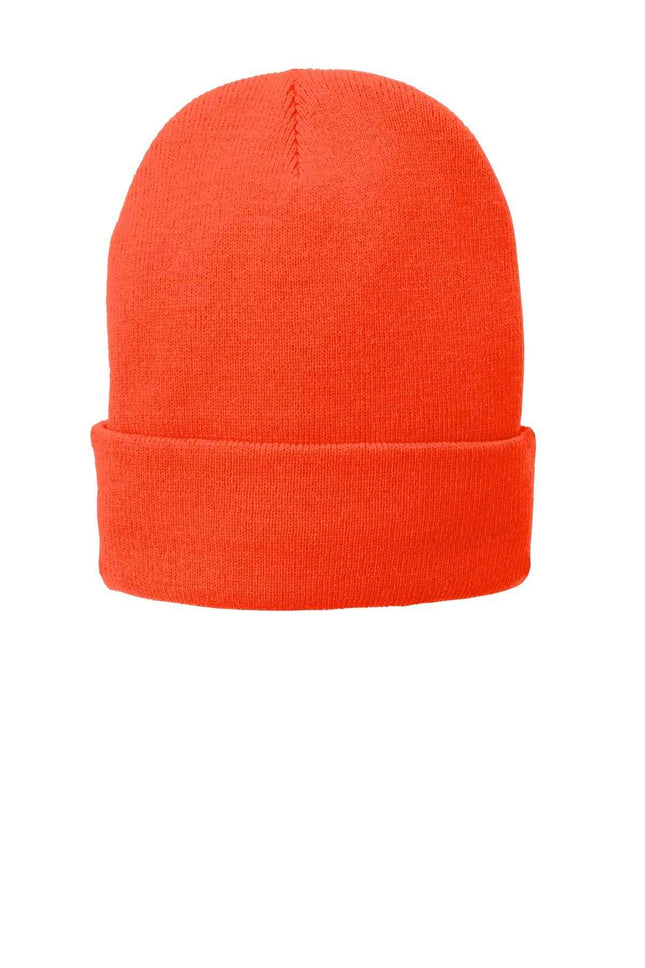 Port Authority FleeceLined Knit Cap CP90L Athletic Orange OSFA