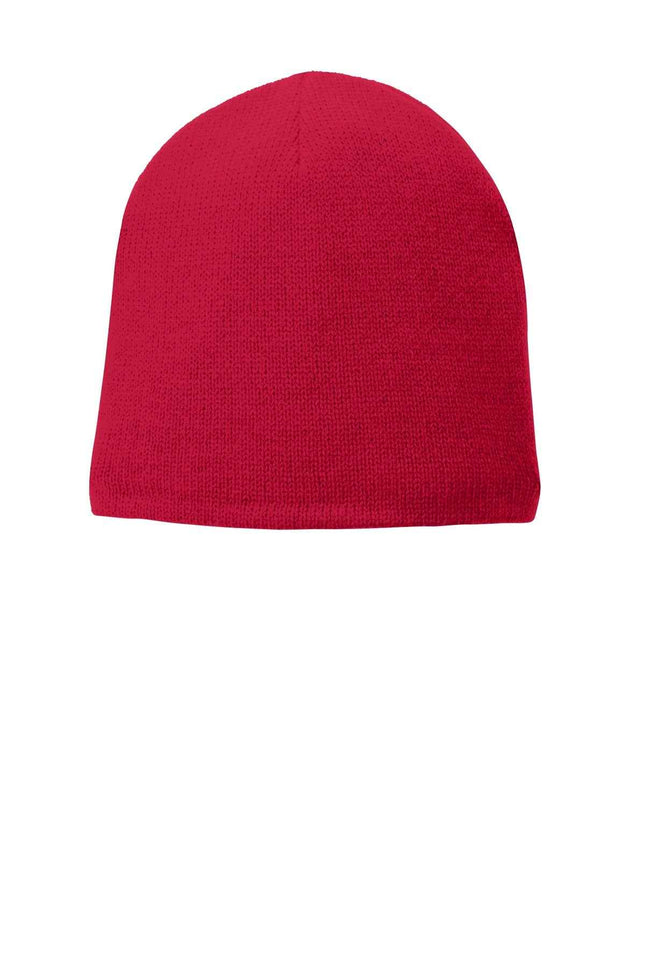 Port Authority FleeceLined Beanie Cap CP91L Athletic Red OSFA