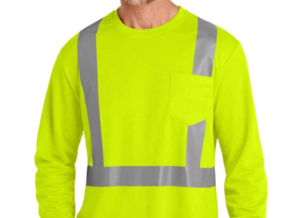 CornerStone ANSI 107 Class 2 Mesh Long Sleeve Tee CS201 Safety Yellow