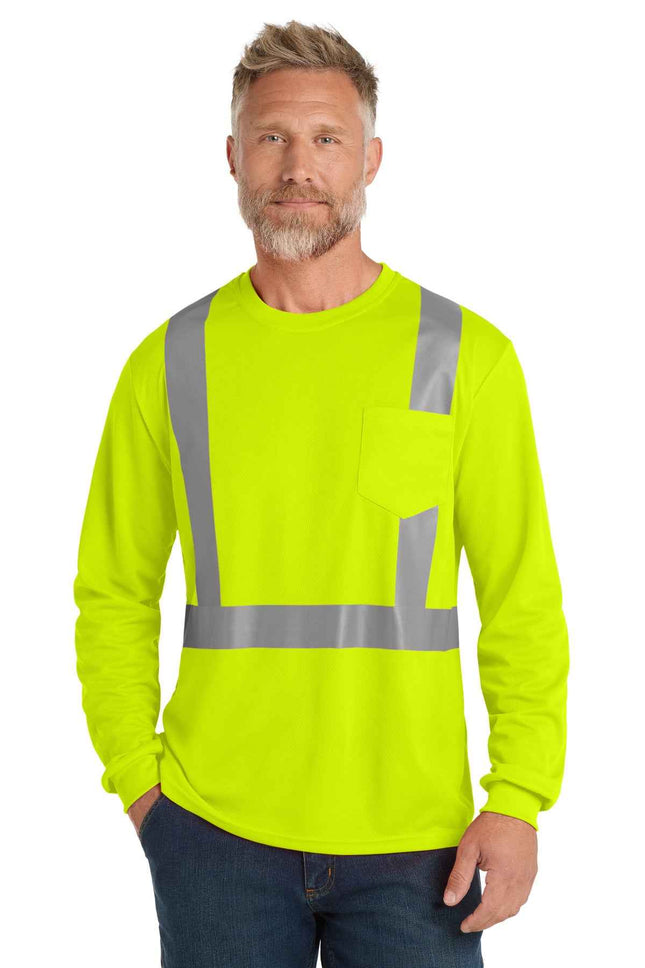 CornerStone ANSI 107 Class 2 Mesh Long Sleeve Tee CS201 Safety Yellow