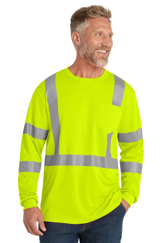 CornerStone ANSI 107 Class 3 Mesh Long Sleeve Tee CS203 Safety Yellow