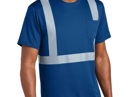 CornerStone Enhanced Visibility Segmented Tape Tee CS206 Royal