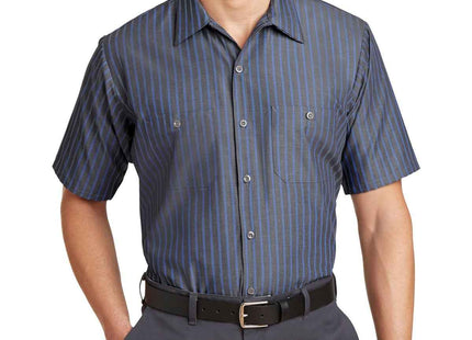 Red Kap Short Sleeve Striped Industrial Work Shirt CS20