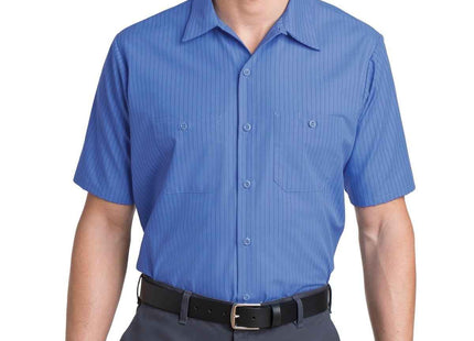 Red Kap Short Sleeve Striped Industrial Work Shirt CS20