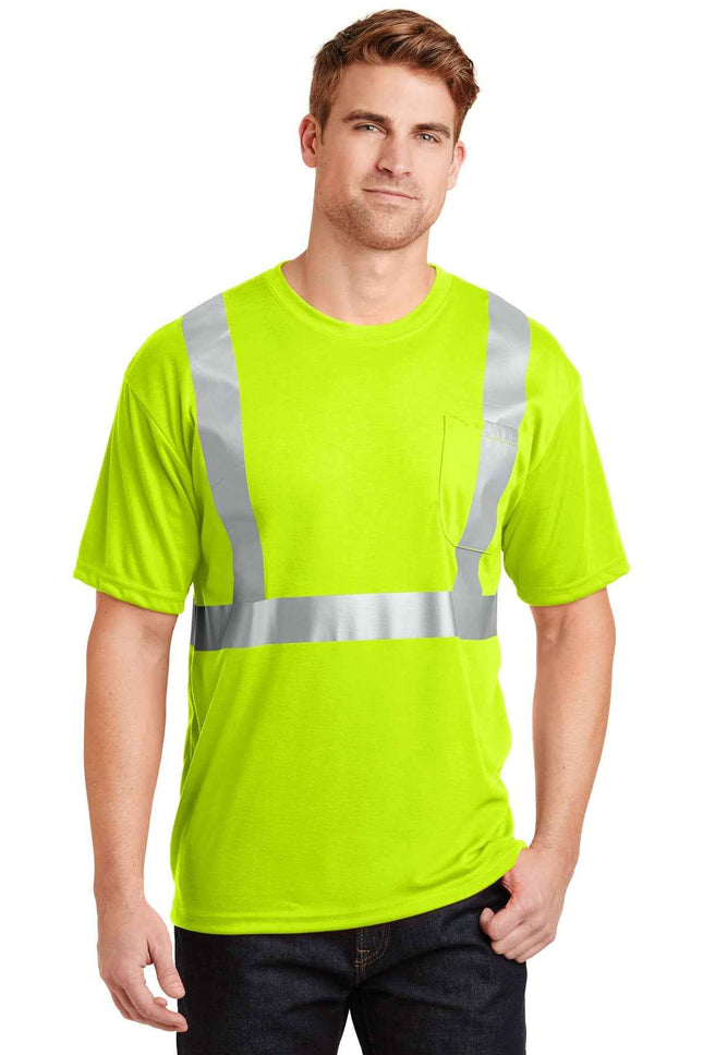 CornerStone ANSI 107 Class 2 Safety T Shirt CS401 Safety Yellow Reflective