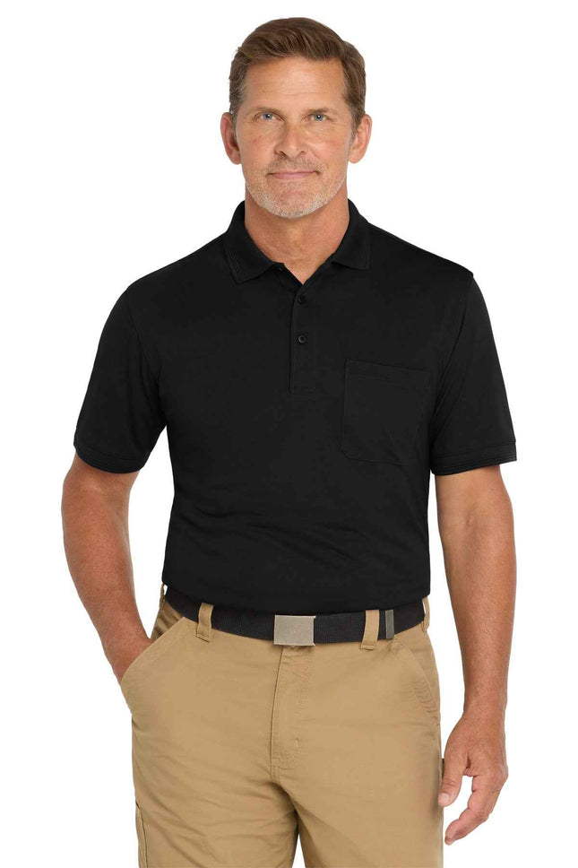 CornerStone Industrial SnagProof Pique Pocket Polo CS4020P Black
