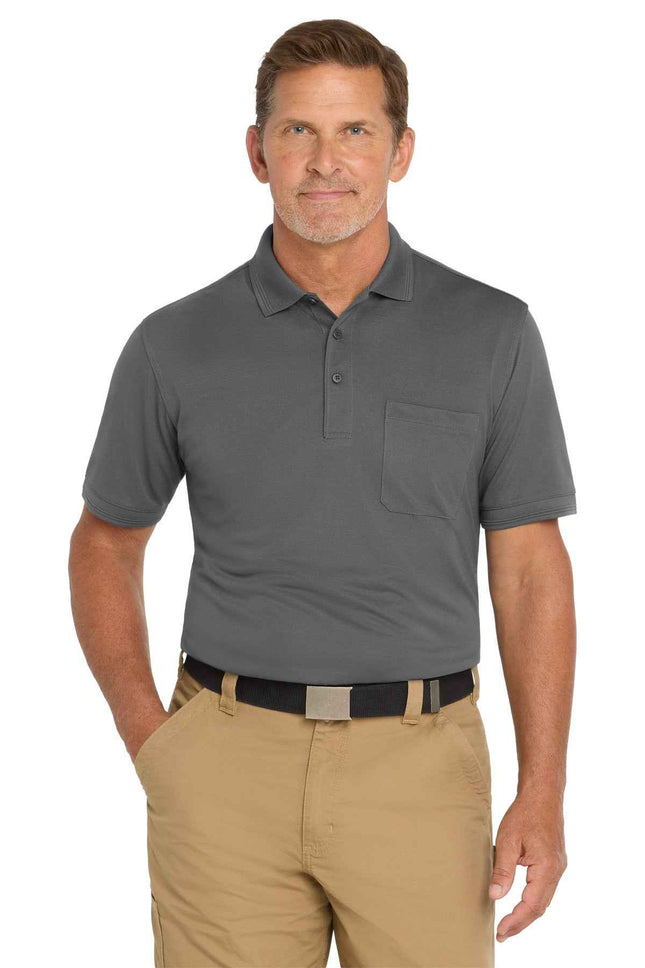 CornerStone Industrial SnagProof Pique Pocket Polo CS4020P Charcoal