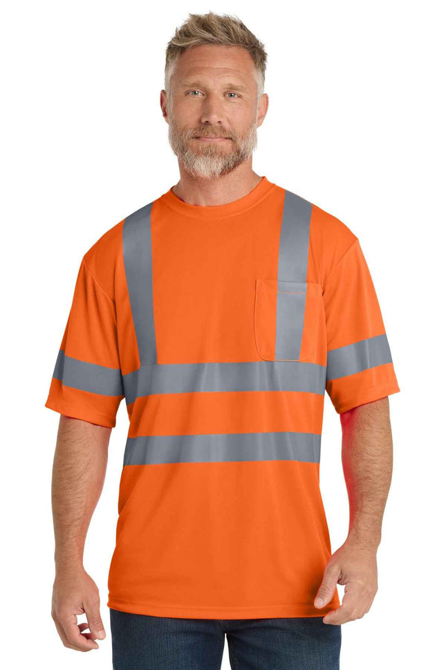 CornerStone ANSI 107 Class 3 Short Sleeve SnagResistant Reflective T Shirt CS408 Safety Orange