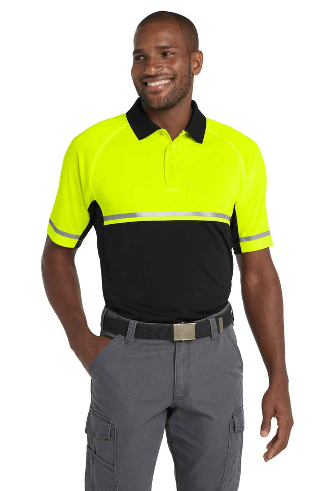 CornerStone Select Lightweight SnagProof Enhanced Visibility Polo CS423 Safety Yellow Black