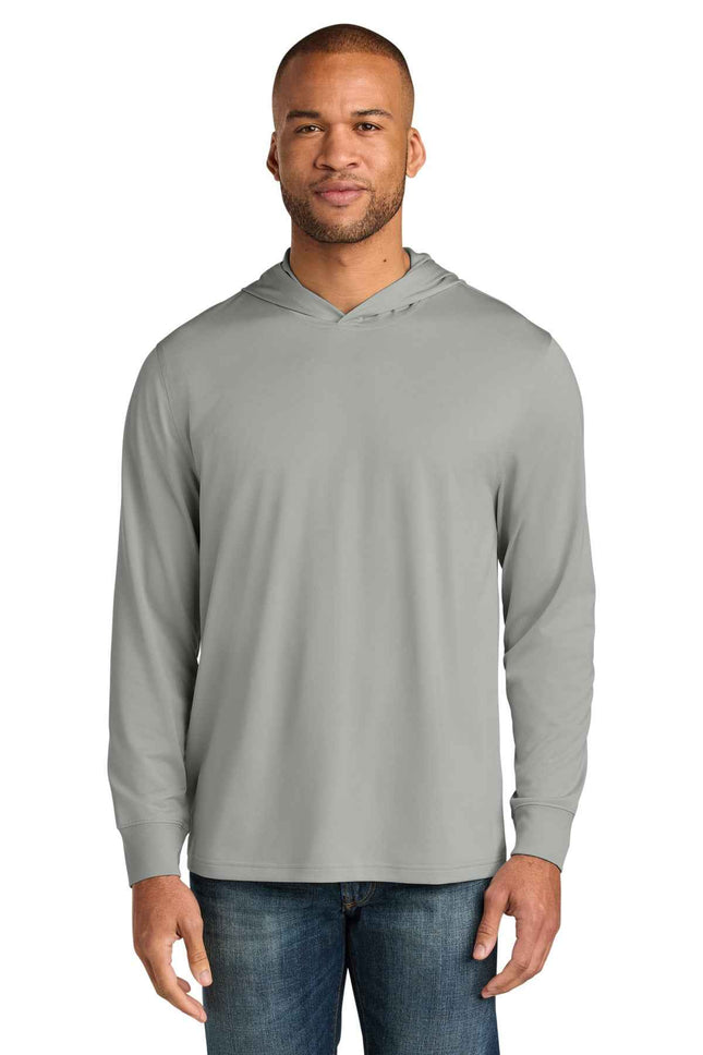 CornerStone Workwear Pro Long Sleeve Hooded Tee CS440LSH Light Grey