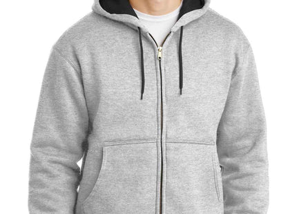 CornerStone Heavyweight FullZip Hooded Sweatshirt with Thermal Lining CS620 Athletic Heather