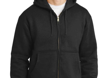 CornerStone Heavyweight FullZip Hooded Sweatshirt with Thermal Lining CS620 Black