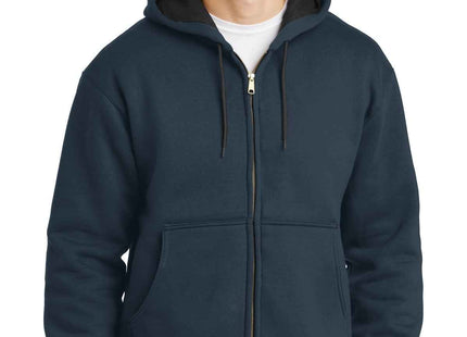 CornerStone Heavyweight FullZip Hooded Sweatshirt with Thermal Lining CS620 Navy