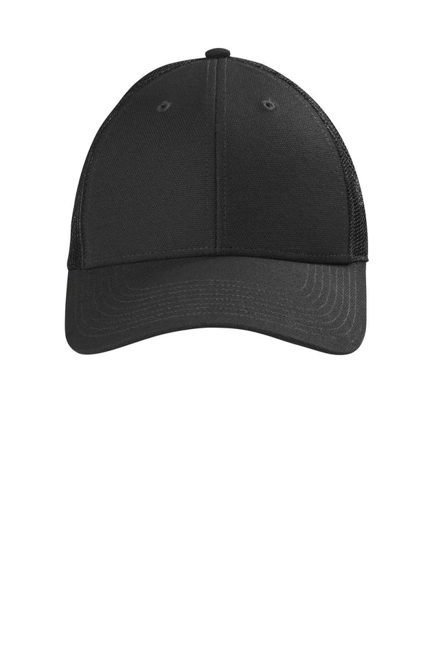 CornerStone Canvas Mesh Back Cap CS811 Black OSFA