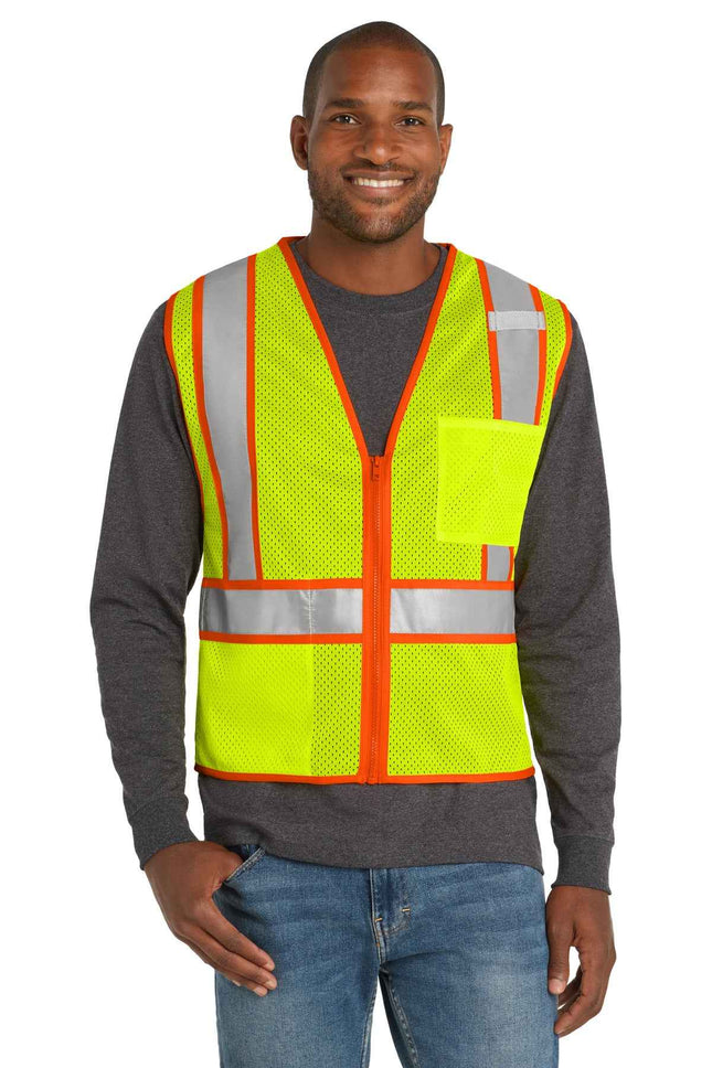 CornerStone ANSI 107 Class 2 Mesh Zippered TwoTone Vest CSV103