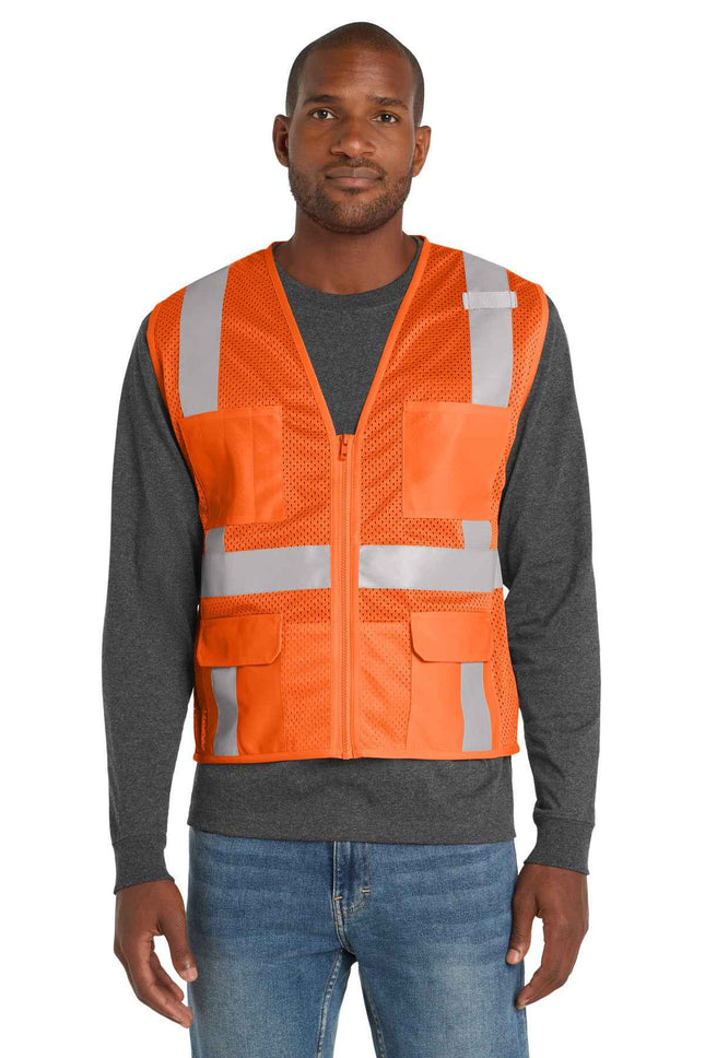 CornerStone ANSI 107 Class 2 Mesh SixPocket Zippered Vest CSV104