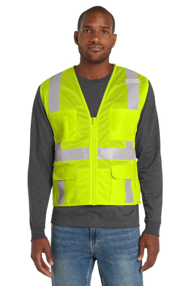 CornerStone ANSI 107 Class 2 Mesh SixPocket Zippered Vest CSV104