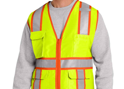 CornerStone ANSI 107 Class 2 Surveyor Zippered TwoTone Vest CSV105